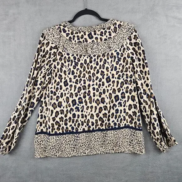 Vineyard Vines Cheetah Borderline Blouse Size XS - Picture 2 of 8